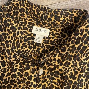 EUC J.CREW Leopard Button Down Shirt XL
